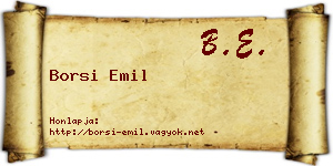 Borsi Emil névjegykártya