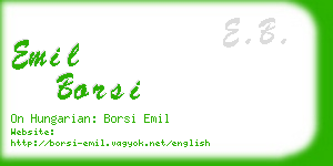 emil borsi business card
